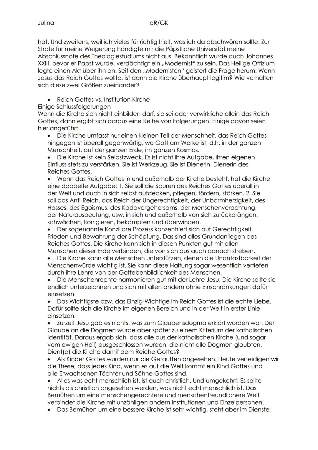 Julina
eR/GK
Abiturvorbereitung
Aufbau der Bibel
• AT/NT
• Textgattungen
• Entstehung/Übersetzung der Bibel (Martin Luther, babylonisches Ex