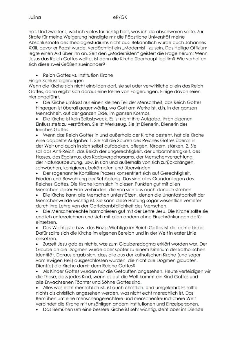 Julina
eR/GK
Abiturvorbereitung
Aufbau der Bibel
• AT/NT
• Textgattungen
• Entstehung/Übersetzung der Bibel (Martin Luther, babylonisches Ex