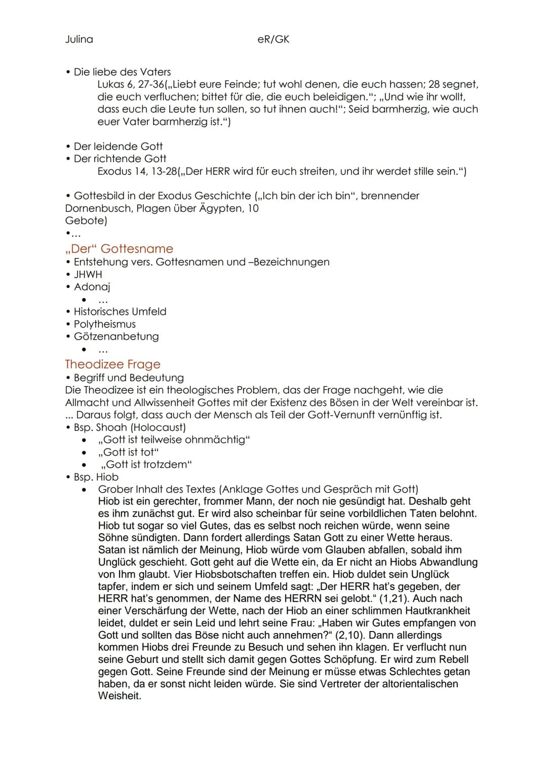 Julina
eR/GK
Abiturvorbereitung
Aufbau der Bibel
• AT/NT
• Textgattungen
• Entstehung/Übersetzung der Bibel (Martin Luther, babylonisches Ex