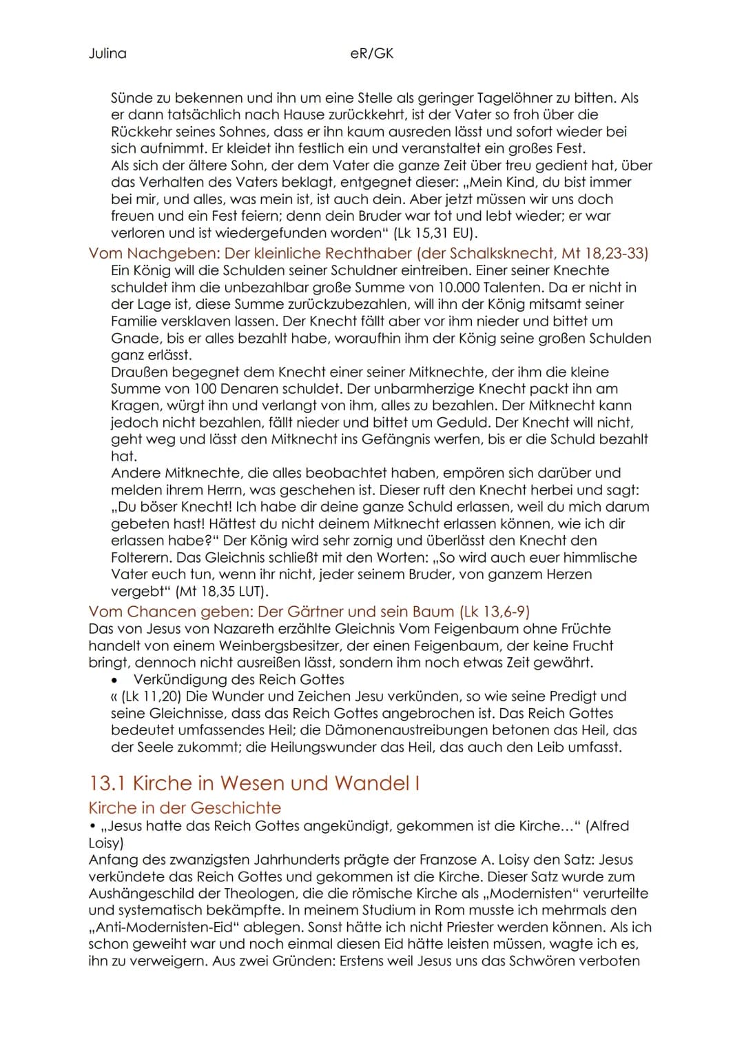 Julina
eR/GK
Abiturvorbereitung
Aufbau der Bibel
• AT/NT
• Textgattungen
• Entstehung/Übersetzung der Bibel (Martin Luther, babylonisches Ex
