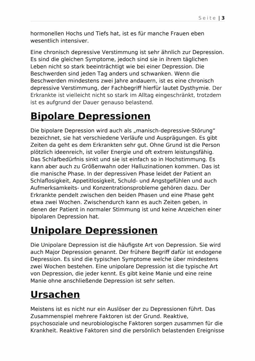 Seite | 1
Grundinformationen
Depressionen gehören zu den häufigsten Erkrankungen, trotzdem
werden sie leider sehr oft unterschätzt. Menschen