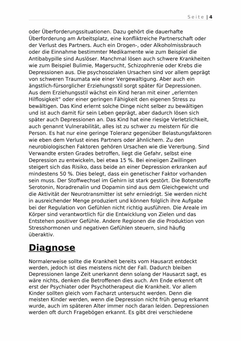 Seite | 1
Grundinformationen
Depressionen gehören zu den häufigsten Erkrankungen, trotzdem
werden sie leider sehr oft unterschätzt. Menschen