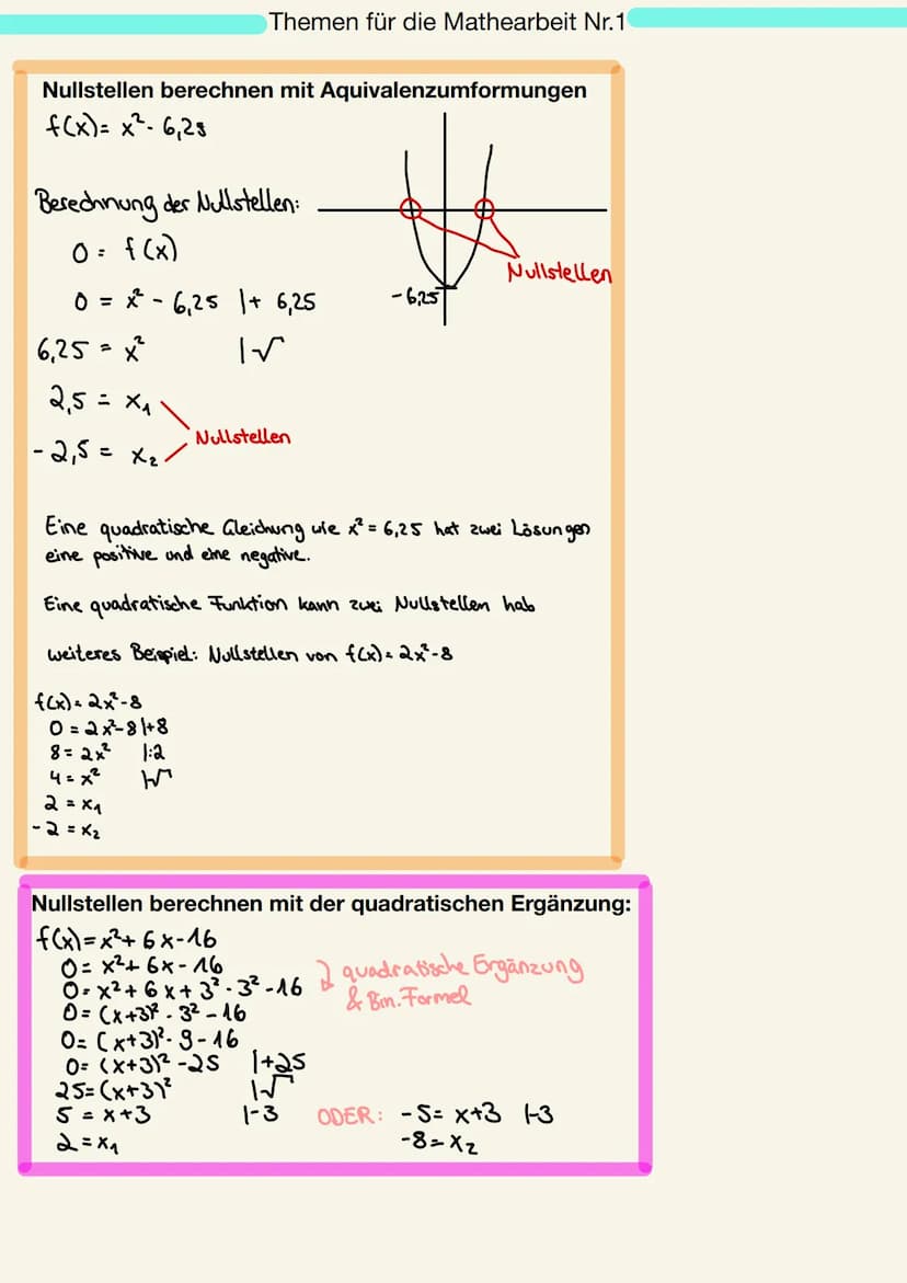 Binomische Formeln:
1. (a+b)² = a² + 2ab +b²
2. (a-b)² = a² - 2ab + b²
(3. (a+b) (a-b)= a² - b²
.
Ausklammern:
Haben die Summanden einer
Sum