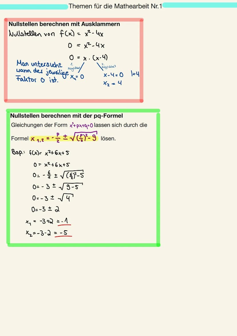 Binomische Formeln:
1. (a+b)² = a² + 2ab +b²
2. (a-b)² = a² - 2ab + b²
(3. (a+b) (a-b)= a² - b²
.
Ausklammern:
Haben die Summanden einer
Sum