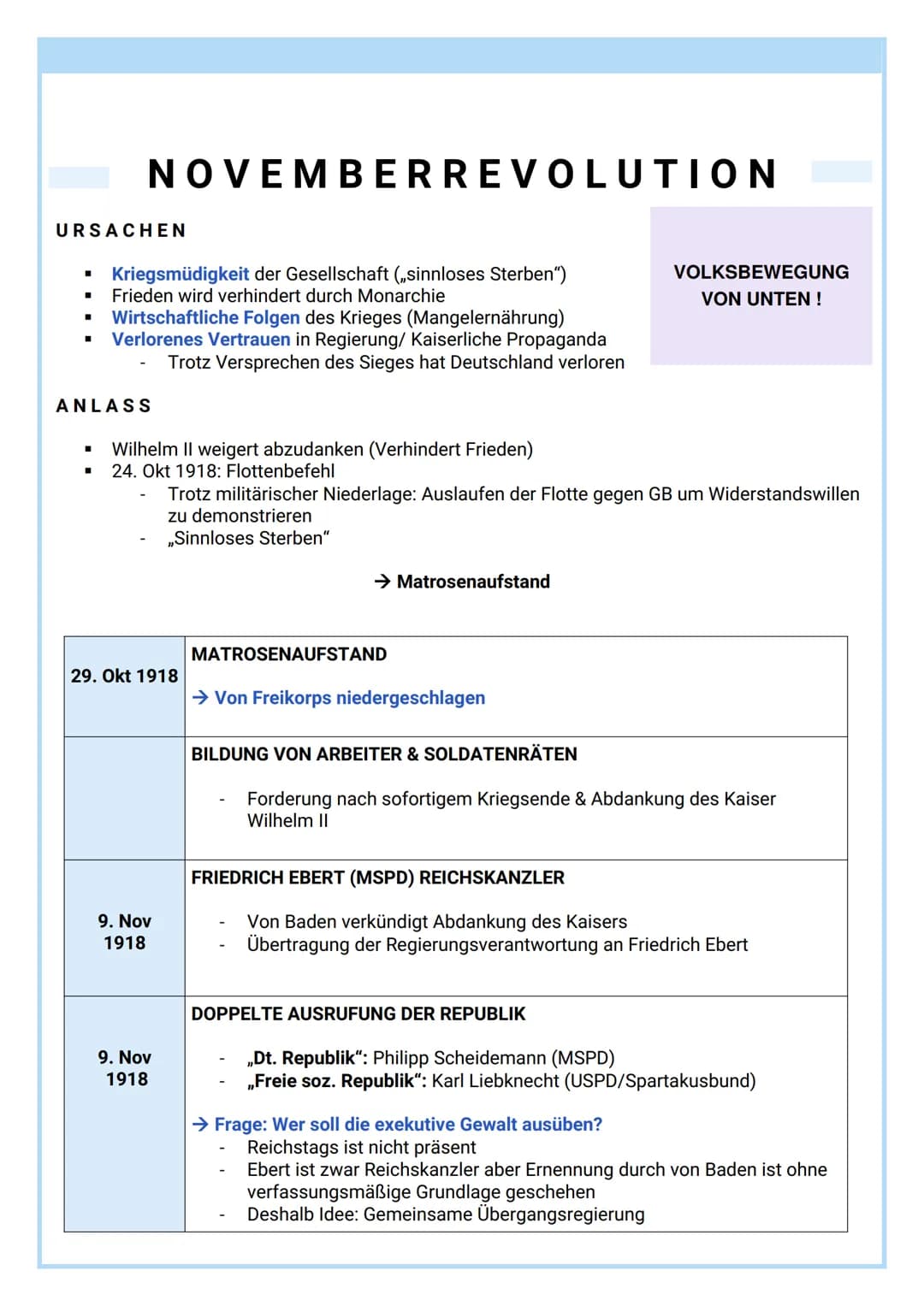 
<p>Die Weimarer Verfassung wurde 1919 verabschiedet und bildete die rechtliche Grundlage der ersten deutschen Republik, der Weimarer Republ