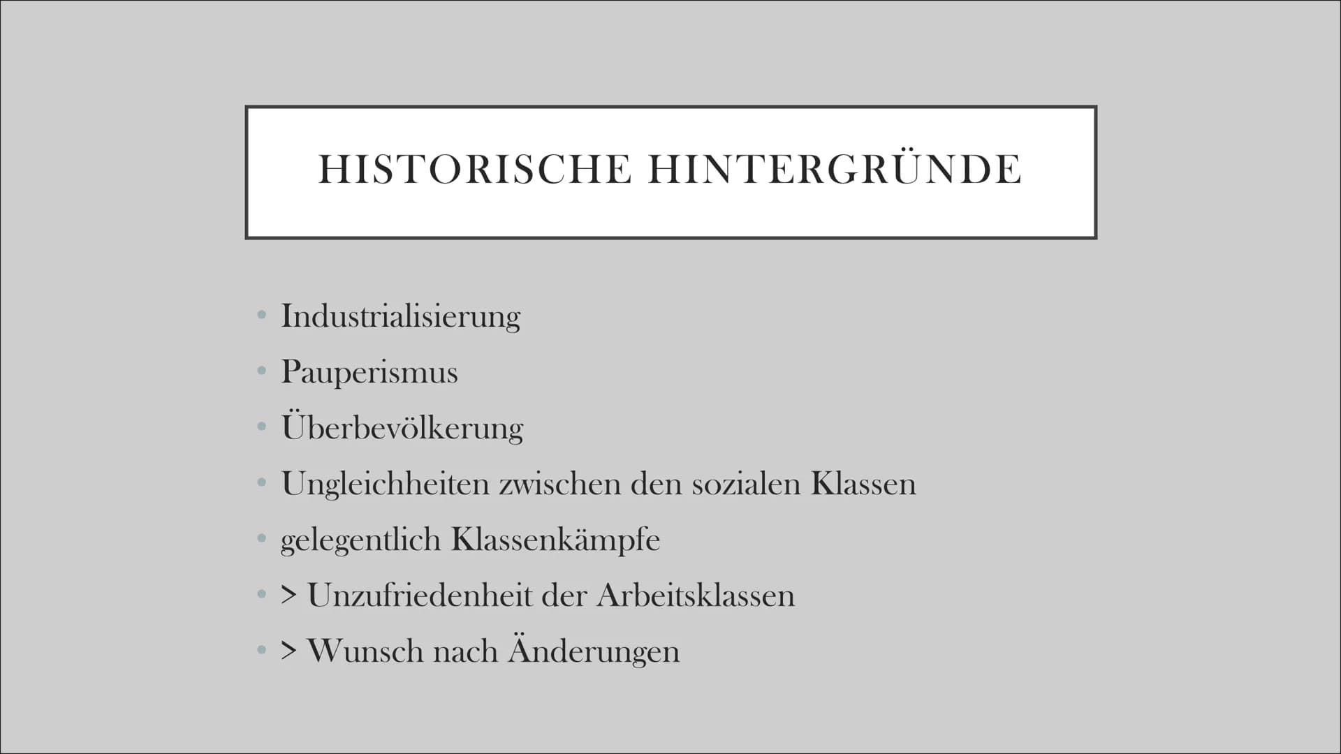 KARL MARX
GESCHICHTLICHEN&BIOGRAFISCHEN HINTERGRUND
Emily
G1 eR . Biografie
●
Lebenslauf
• Historischer Hintergrund
• Allgemeine Gesellschaf