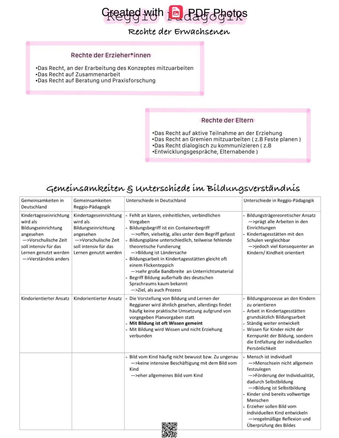 Created with, PDF Photos
Reggio Padagogik
Raum als dritter Erzieher 1
Bedeutung
•Ständige & Sorgfältige Gestaltung der pädagogischen Umgebun