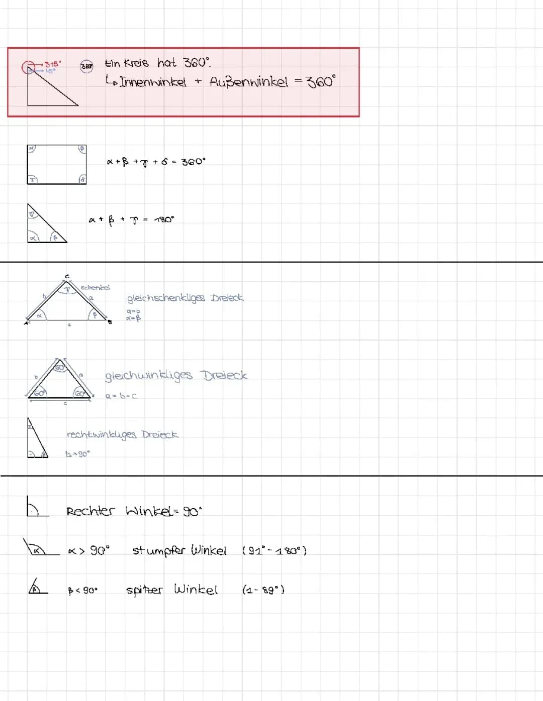 Mathe Übungen, Geometrie und Rechengrundlagen