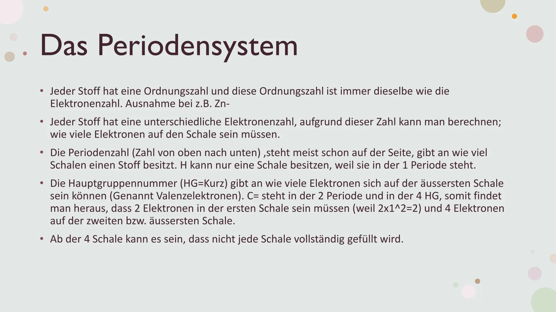Elektronenkonfiguration
Die Verteilung der Elektronen eines Atoms auf die
verschiedenen Schalen Das Schalenmodell
Ist ein Modell, bei dem di