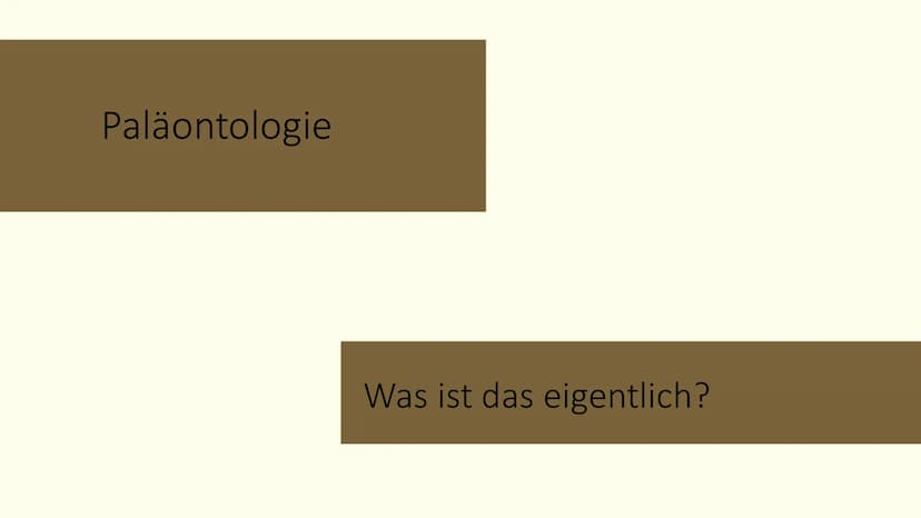 Paläontologie
Die Wissenschaft der vergangenen Erdzeitalter und dessen Überreste Bio Paläontologie Zusammenfassung:
Ich Paläontologie- was i