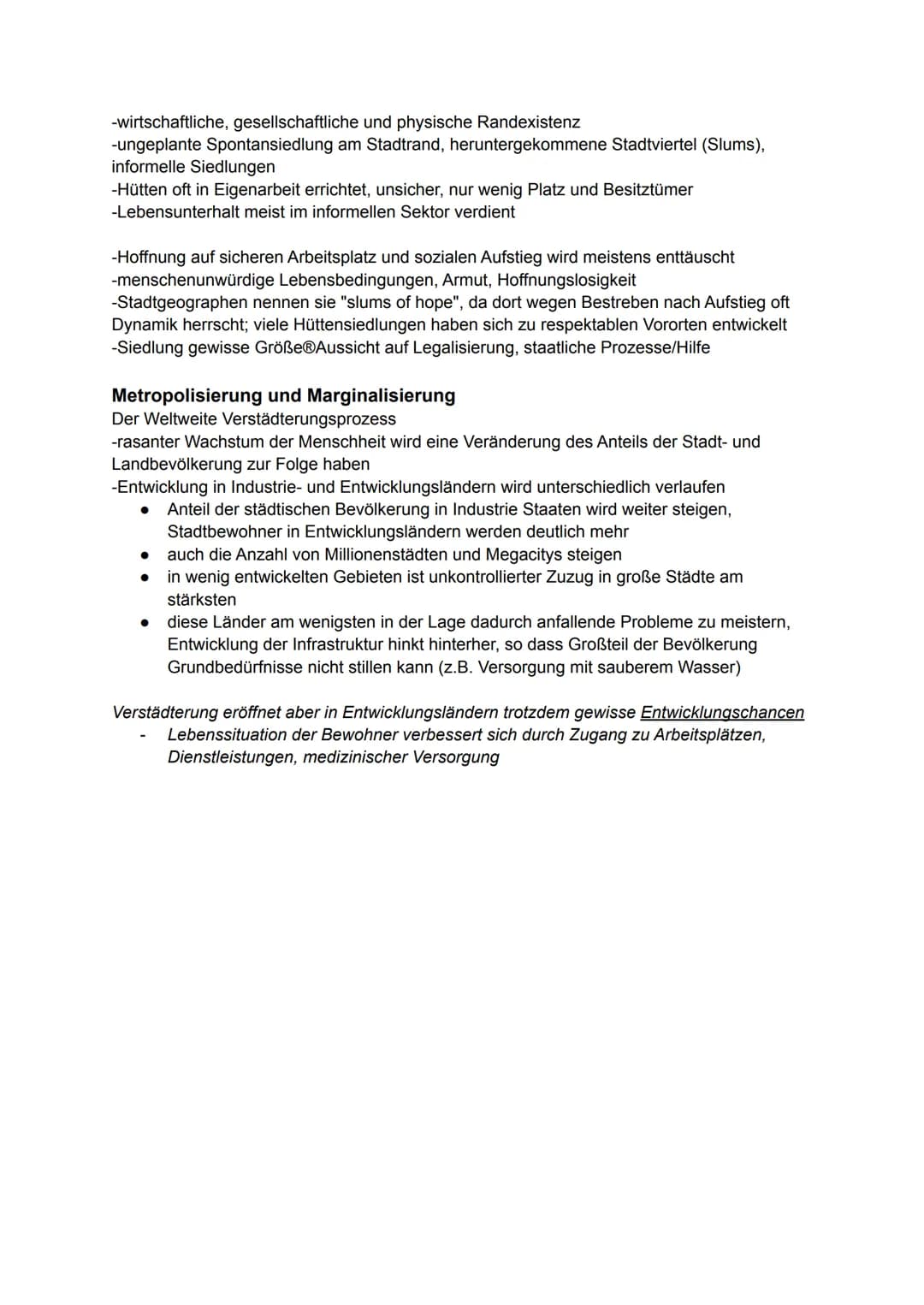 Stadtentwicklung und Stadtstrukturen
Megacitys as Orte großer Vulnerabilität und Gefährdung (Verwundbarkeit)
beschreibt Ausmaß von Anfälligk