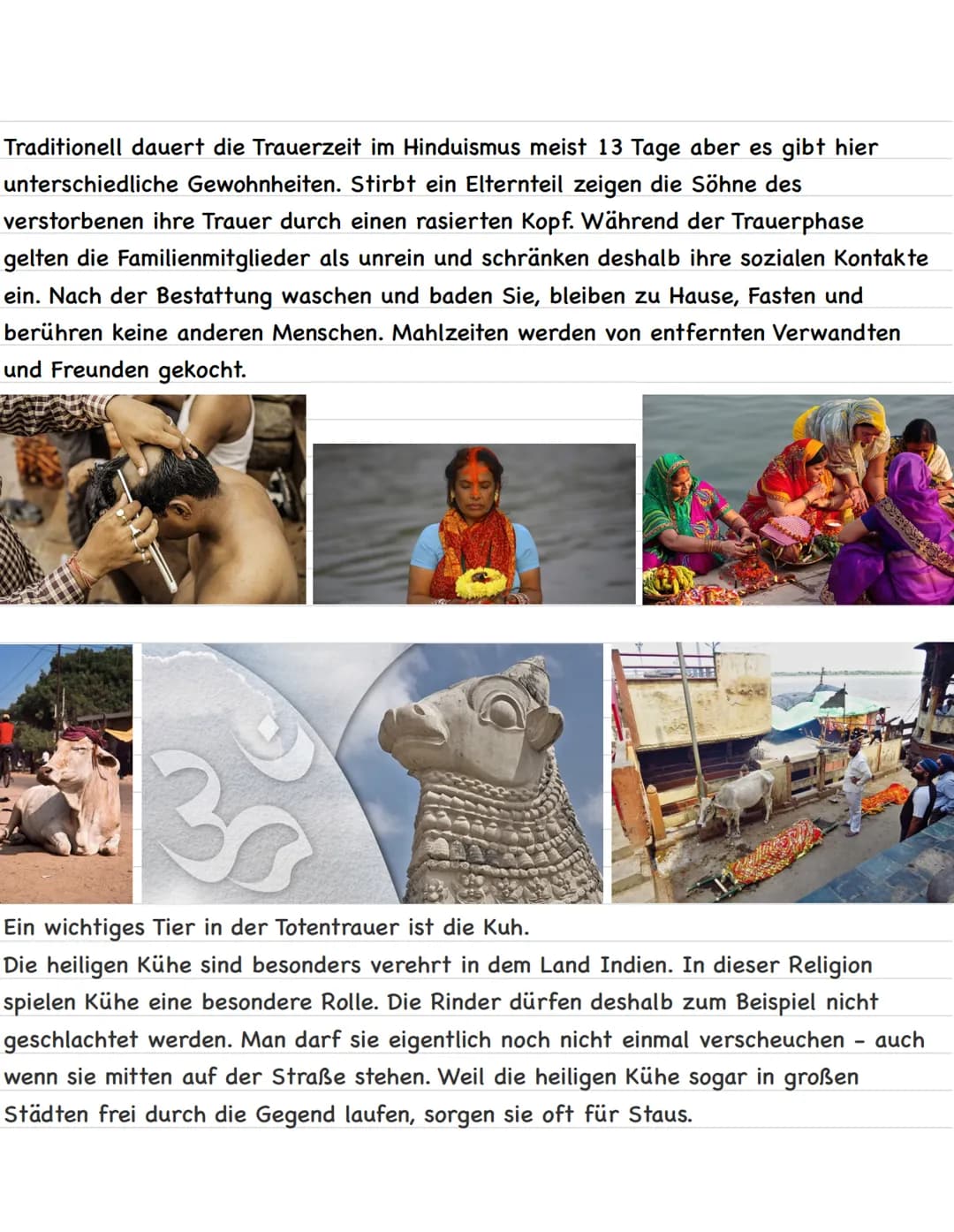 Tod und Trauer im Hinduismus
Jeder Mensch wird einmal sterben. Doch was kommt danach? Ewiges Leben im
Himmel? Oder doch Verdammnis in der Hö