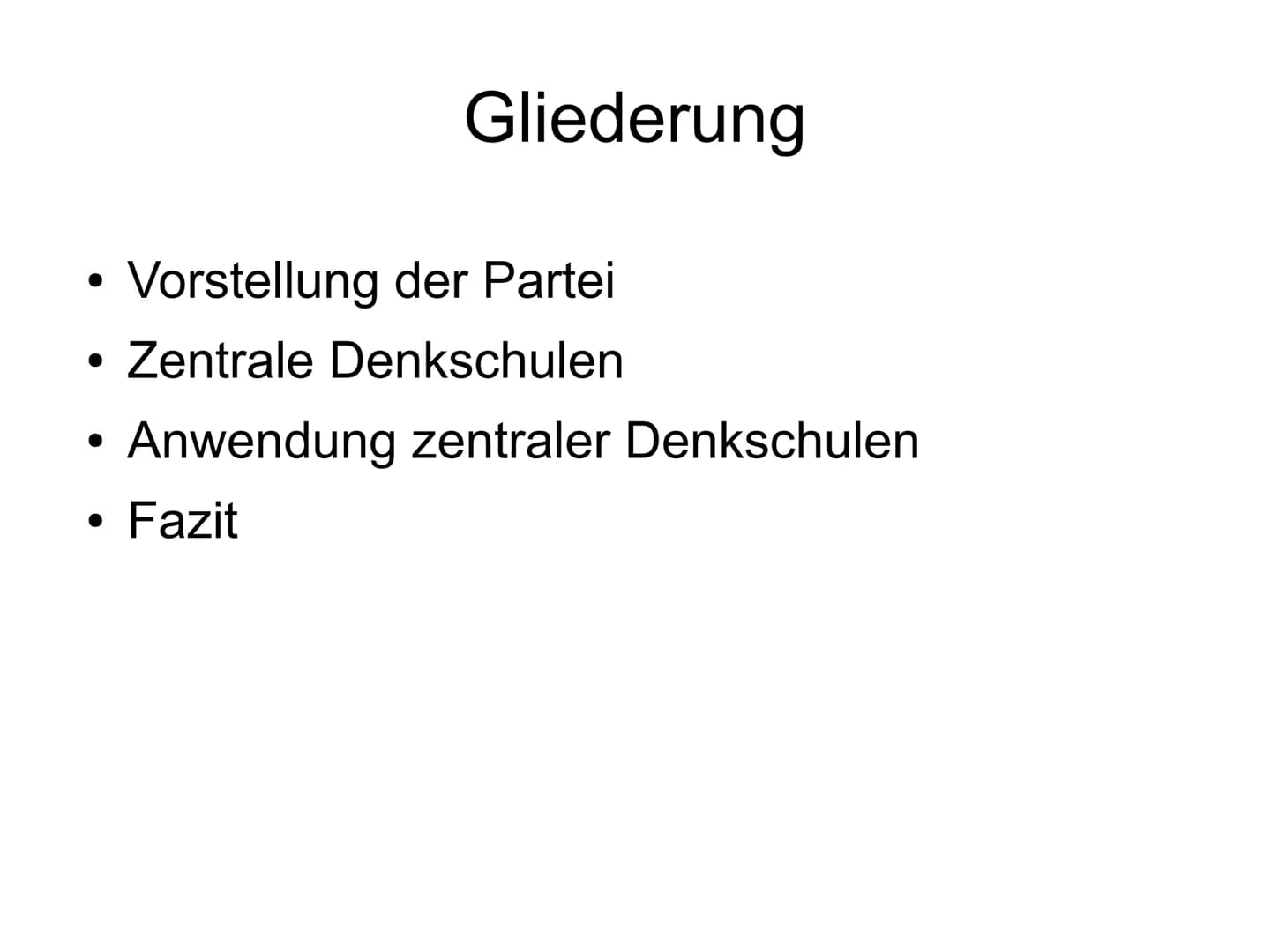 Die zentralen Denkschulen
-FDP-
Freie
Demokraten
FDP ●
●
●
Gliederung
Vorstellung der Partei
Zentrale Denkschulen
Anwendung zentraler Denksc