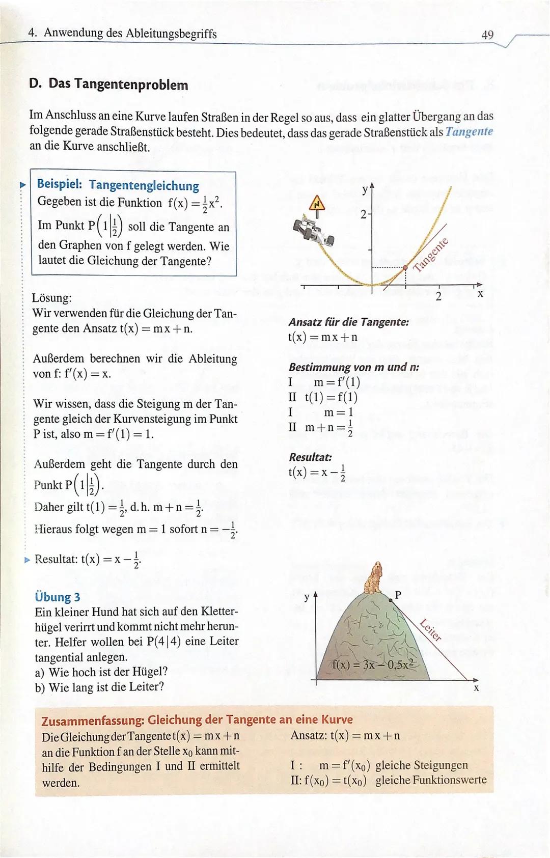 Bsp: f(x)=1/(x+2)² -
f(x)=1/(x² + 4x + 4)-1
=>
:> 2²/122²³²+2x+2 -1
=> f(x)=²+2x+1
f'(x)= x+2
P
S. 49 Nr. 3
Übung 3
Ein kleiner Hund hat sic