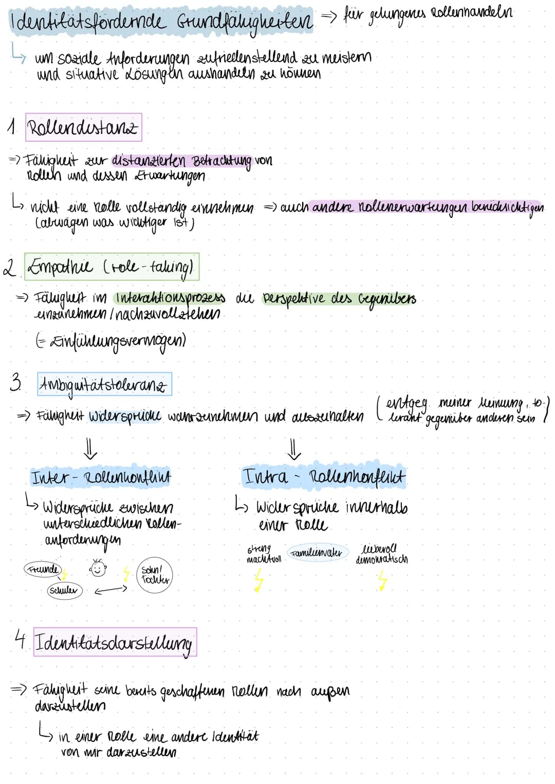 Georg Herbert Mead => symbolischer Interaktionismus
↳ Gesten, symbole, sprach (wichtigstes)
I
Personale komponente d
• Kreativität, spontane