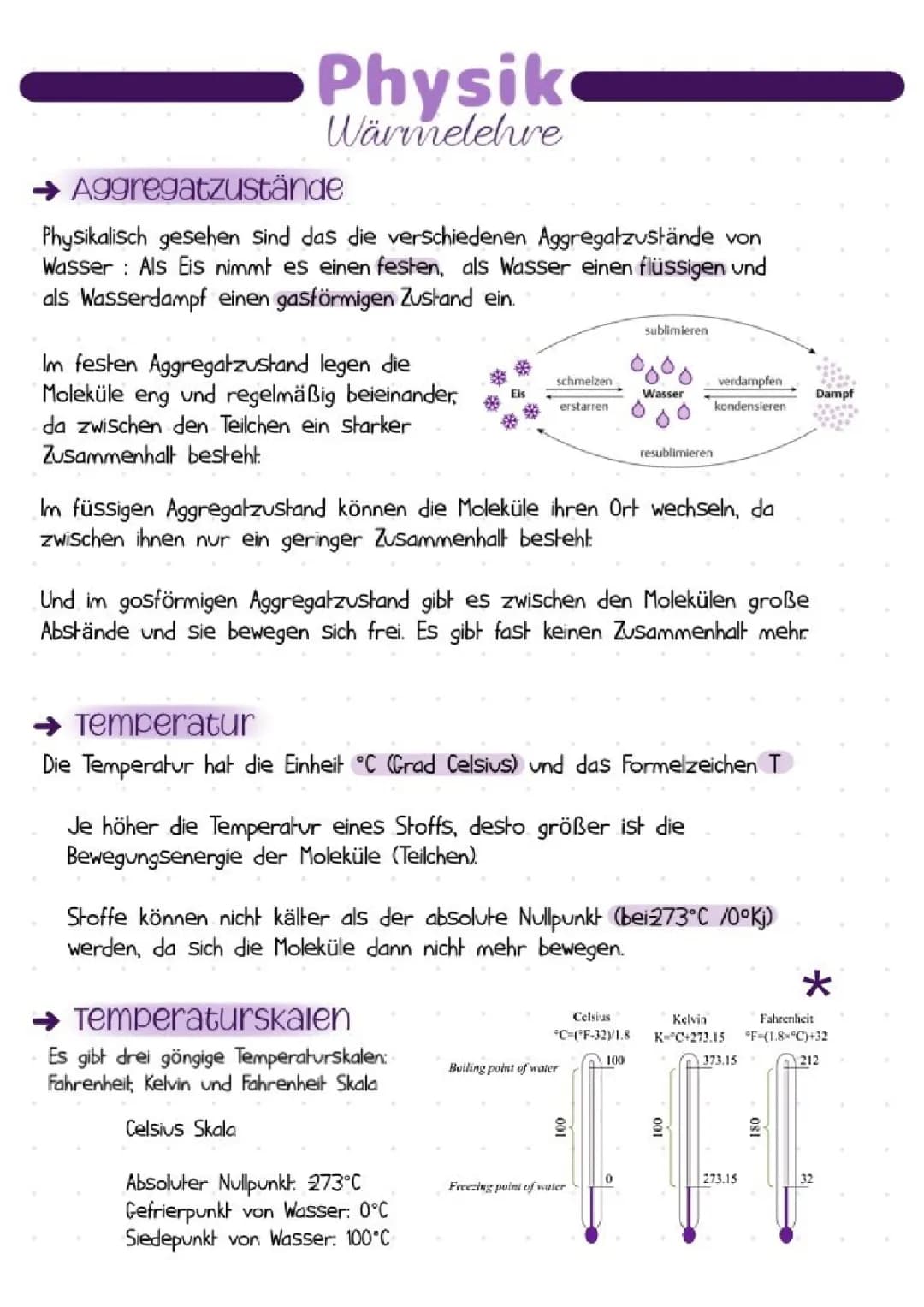 Wärmeenergie, Wärmelehre, Wärmeströmung, Wärmeleitung, Wärmestrahlung, Wärmeübertragung