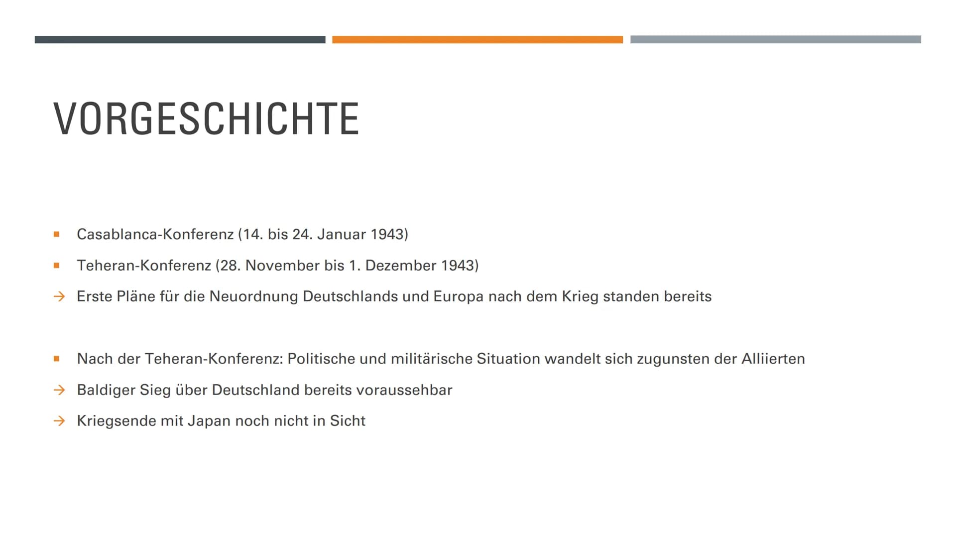 KONFERENZ VON
JALTA
4. BIS 11. FEBRUAR 1945 INHALT
3 Vorgeschichte 3 Allgemeines
? Folgen
Kritische
Rezeption
Inhalt
Quellen VORGESCHICHTE
C