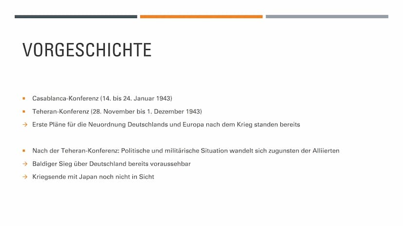 KONFERENZ VON
JALTA
4. BIS 11. FEBRUAR 1945 INHALT
3 Vorgeschichte 3 Allgemeines
? Folgen
Kritische
Rezeption
Inhalt
Quellen VORGESCHICHTE
C