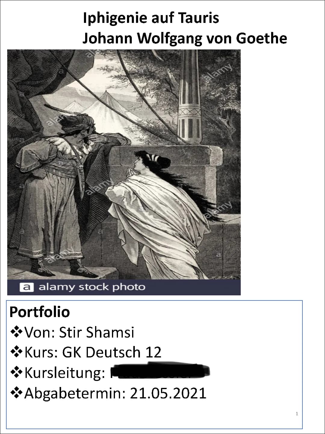 Portfolio Iphigenie auf Tauris 