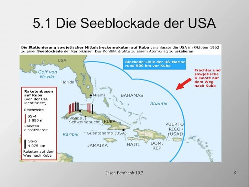 Die Kuba-Krise
Jason Bernhardt 10.2
1 1. Leitfrage
Wie nah stand die Welt während der Kuba-Krise am
atomaren Abgrund?
Jason Bernhardt 10.2
2