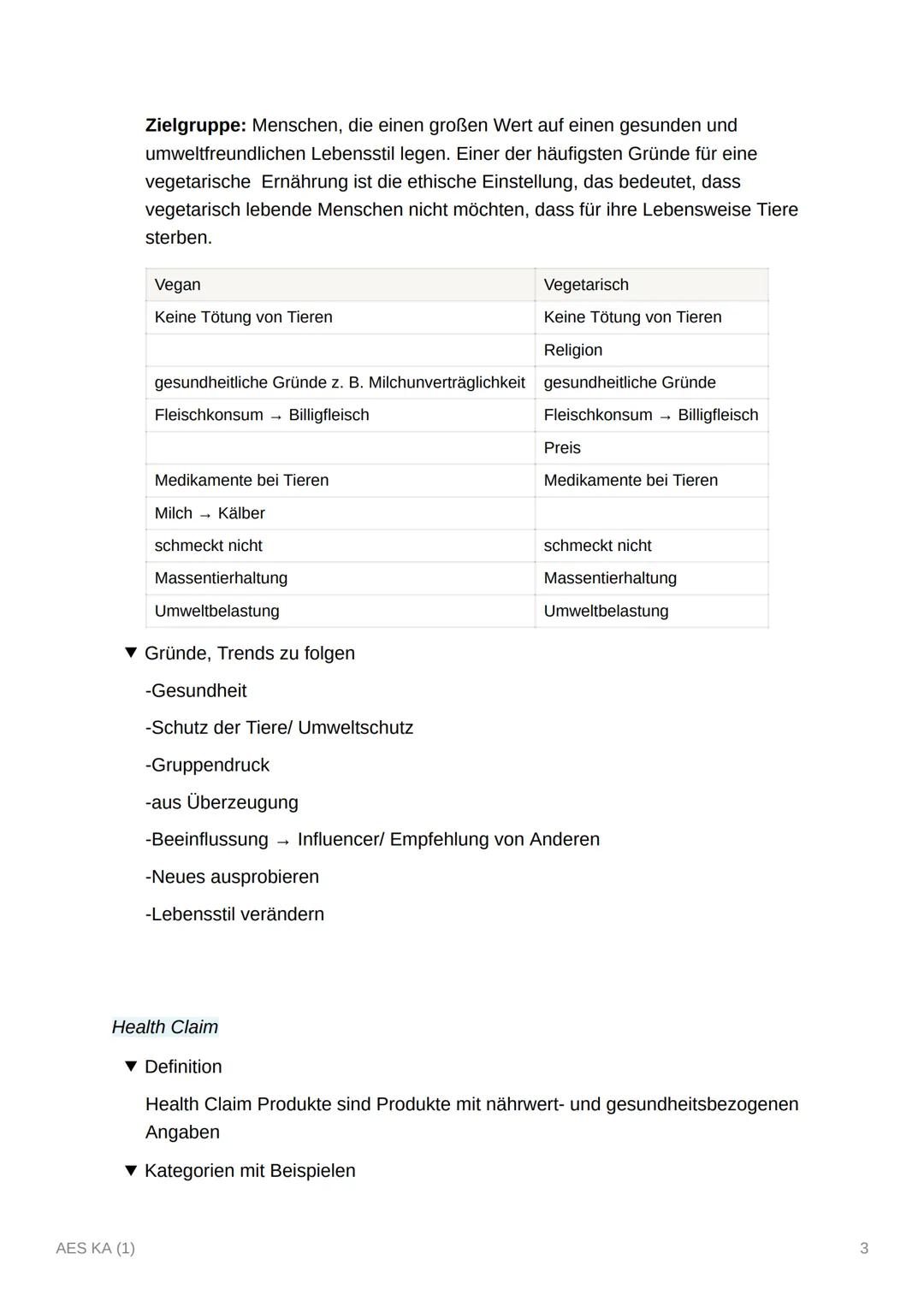 AES KA (1)

Ernährungstrends

▼ Definition

Mit dem Begriff Ernährungstrends werden neuartige Tendenzen im
Ernährungsverhalten von Bevölkeru