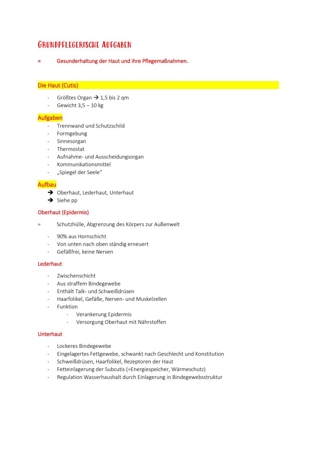 Körperliche Pflege
Hygiene
Ernährung
Pflege von Menschen in Gesundheit und Krankheit
unterstützen
Wie?
Bewegung/Sport (lebenslanges) Lernen.