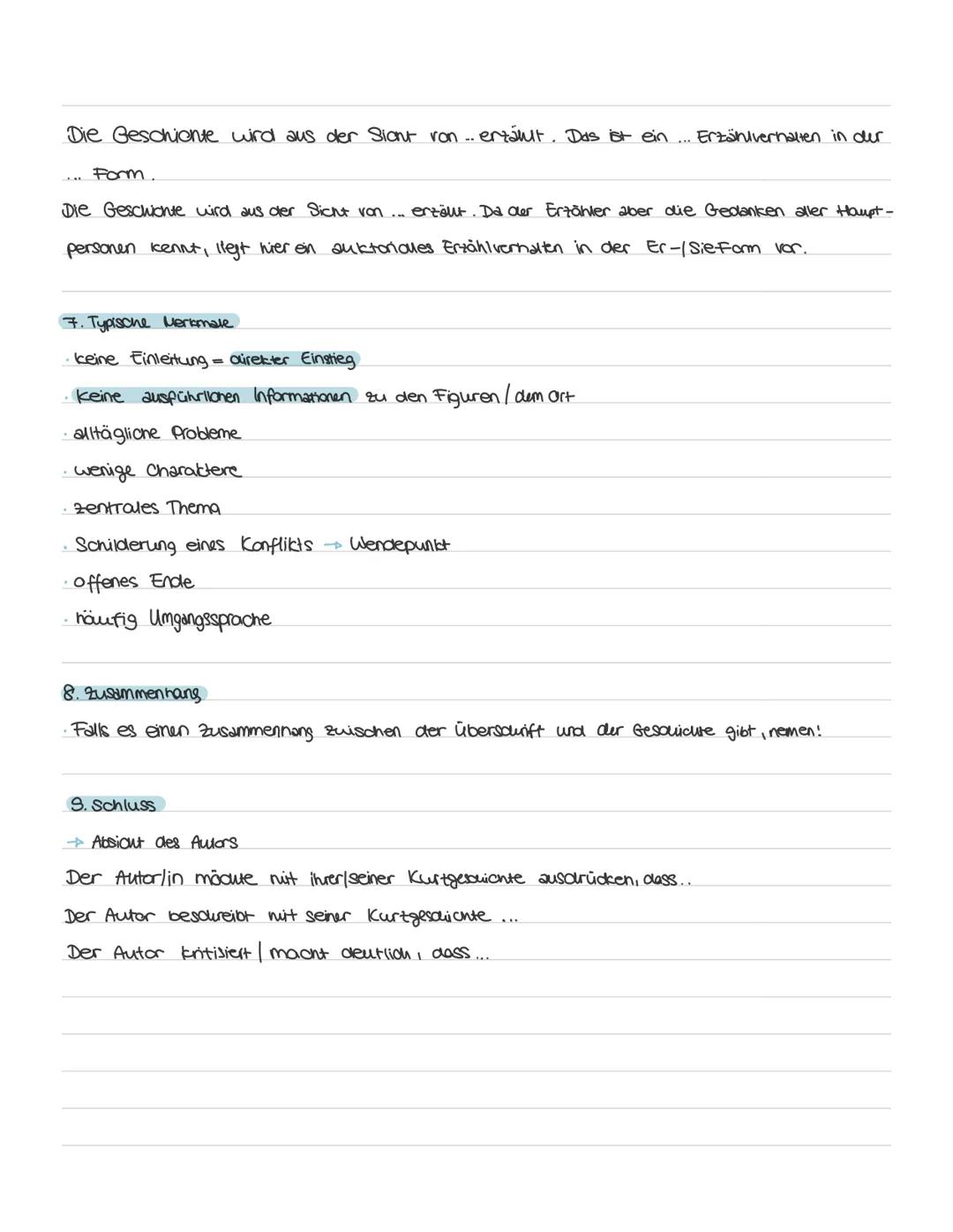 d4EF, Kos
Einleitung
Analyse einer Kurzgeschichte - Der Aufbau
Hauptteil
• knappe Zusammenfassung des Inhalts
• aspektorientierte Analyse¹
●