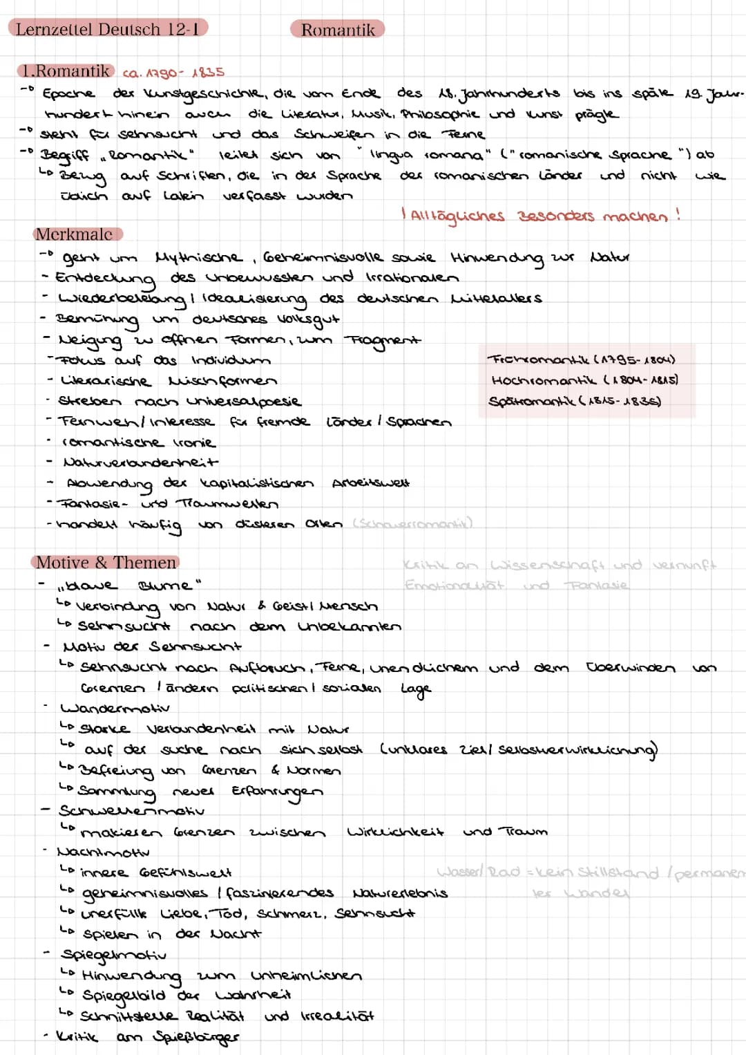 Gedichtsanalyse & Romantik
