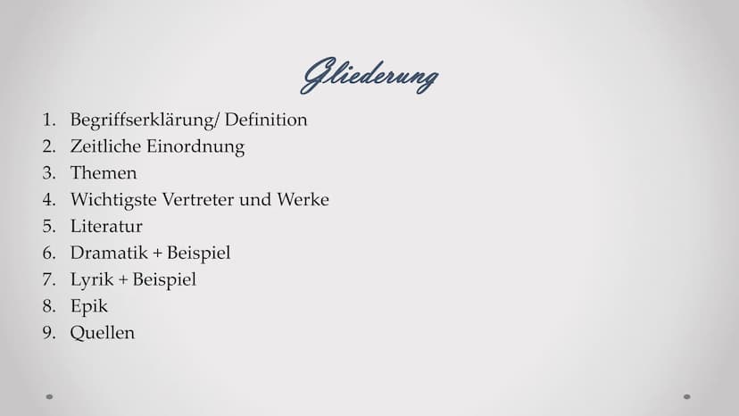 Definition
●
●
●
Merkmale
●
Literatur
●
●
Literaturepoche von 1786-1832
durch Französische Revolution (1789) geprägt → nachfolgend viele
men