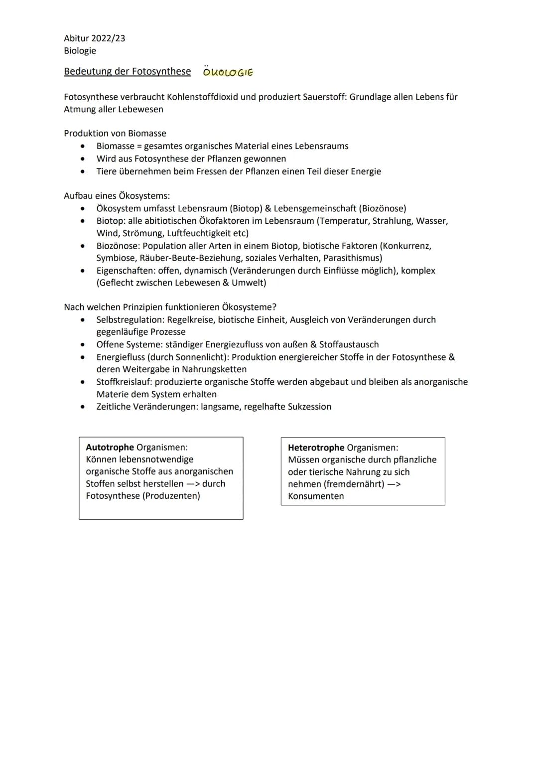 Abitur 2022/23
Biologie
LPE 5: Stoff- und Energiebereitstellung
Assimilation
Blatt als Organ der Fotosynthese
a. Bau und Funktion des Laubbl