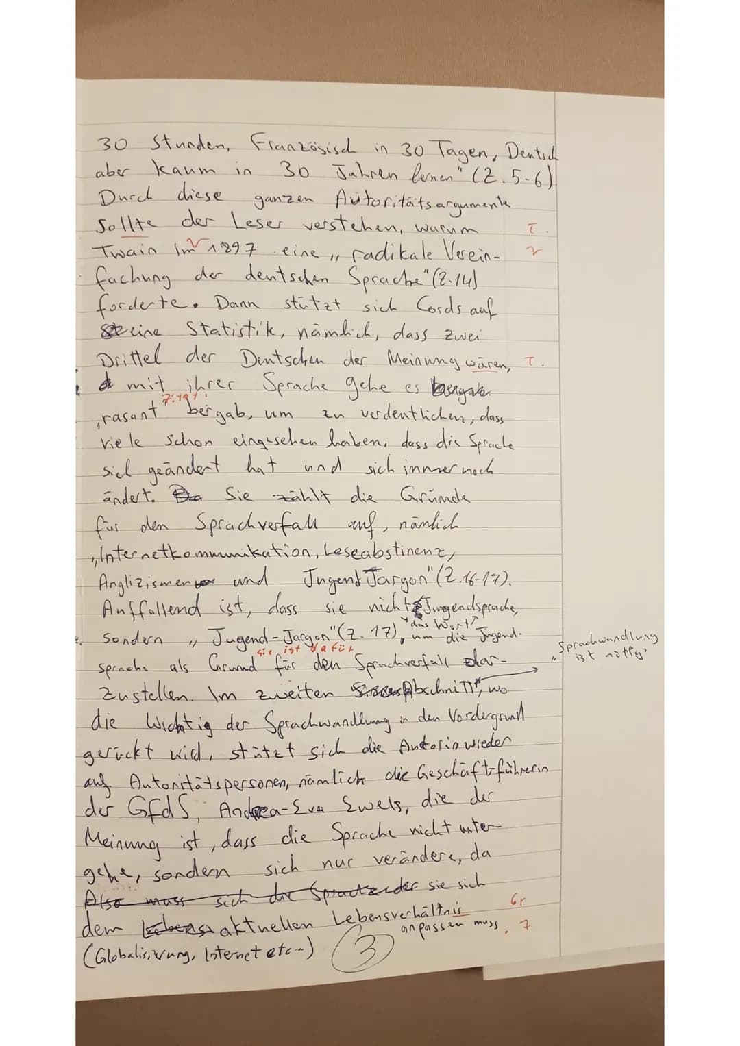 Ausdrien ..
Deutsch Q1 1. Klausur
ine
Form der
Susanne Cords
Aus: Deutschlehrer- Info 14.11.2019
Thema: Sprachwandel
Aufgabe
1) Analysiere d