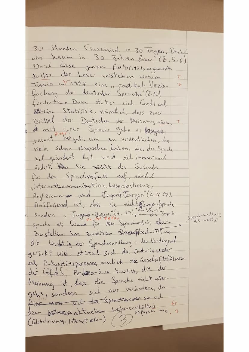Ausdrien ..
Deutsch Q1 1. Klausur
ine
Form der
Susanne Cords
Aus: Deutschlehrer- Info 14.11.2019
Thema: Sprachwandel
Aufgabe
1) Analysiere d