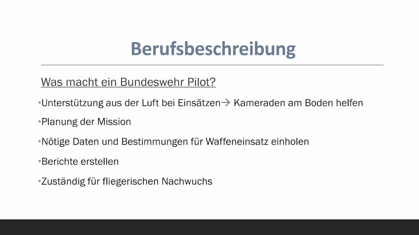 Bundeswehr
Pilot Eignungstest
https://www.ausbildungspark.com/einstellungstest/bundeswehr/ Berufsbeschreibung
Was macht ein Bundeswehr Pilot