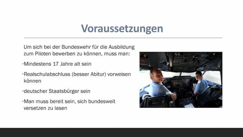Bundeswehr
Pilot Eignungstest
https://www.ausbildungspark.com/einstellungstest/bundeswehr/ Berufsbeschreibung
Was macht ein Bundeswehr Pilot