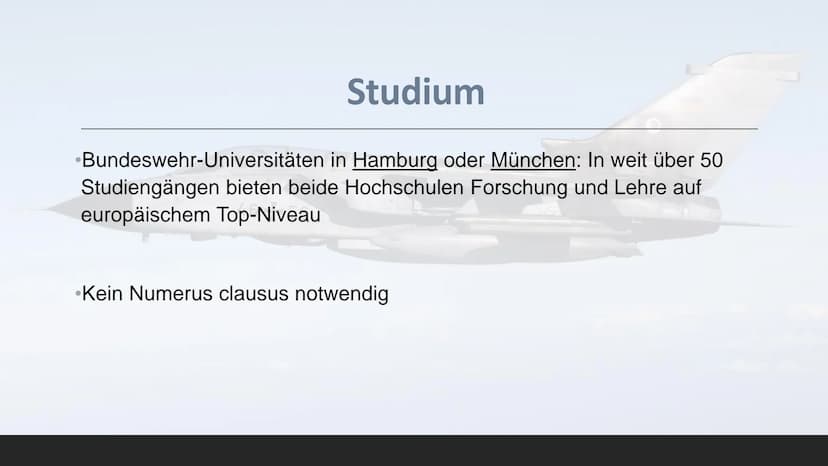 Bundeswehr
Pilot Eignungstest
https://www.ausbildungspark.com/einstellungstest/bundeswehr/ Berufsbeschreibung
Was macht ein Bundeswehr Pilot