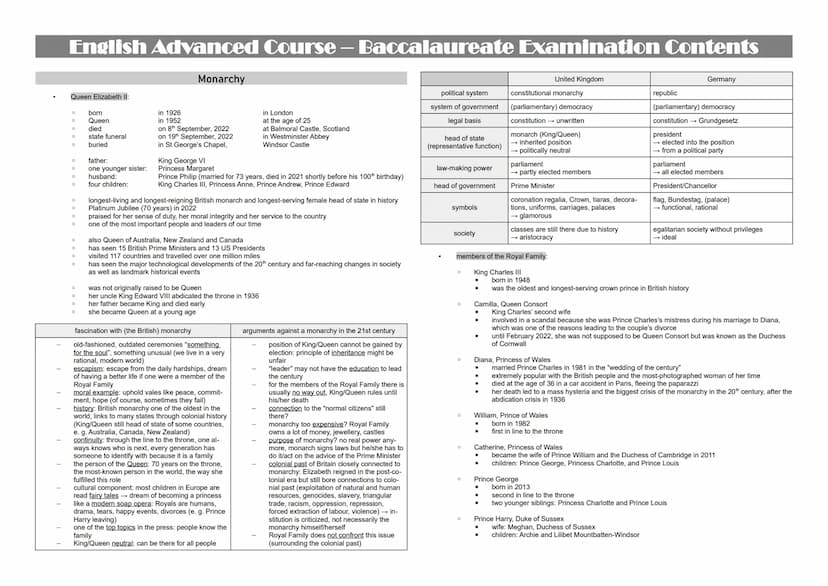 English Advanced Course – Baccalaureate Examination Contents
more authoritarian (what the father said was law,
corporal punishment)
taken mo