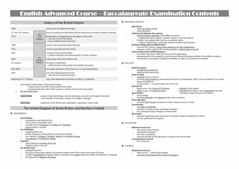 English Advanced Course – Baccalaureate Examination Contents
more authoritarian (what the father said was law,
corporal punishment)
taken mo