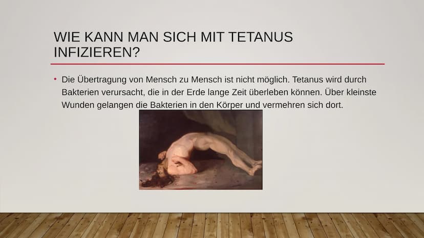 TETANUS ÜBERBLICK
●
●
●
●
●
Was ist Tetanus?
Wie kann man sich mit Tetanus infizieren?
Was sind die Symptome von Tetanus?
Wie kann man sich 