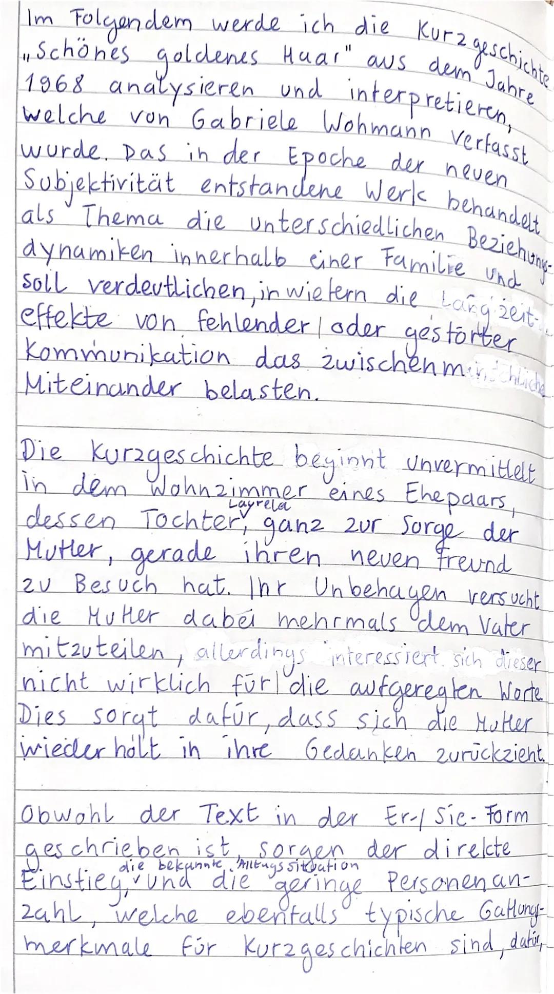 Die literarische Moderne zwischen Tradition und Postmoderne
Kurzprosa unter Einbezug parabolischer Texte
Klausur
Interpretiere die vorliegen