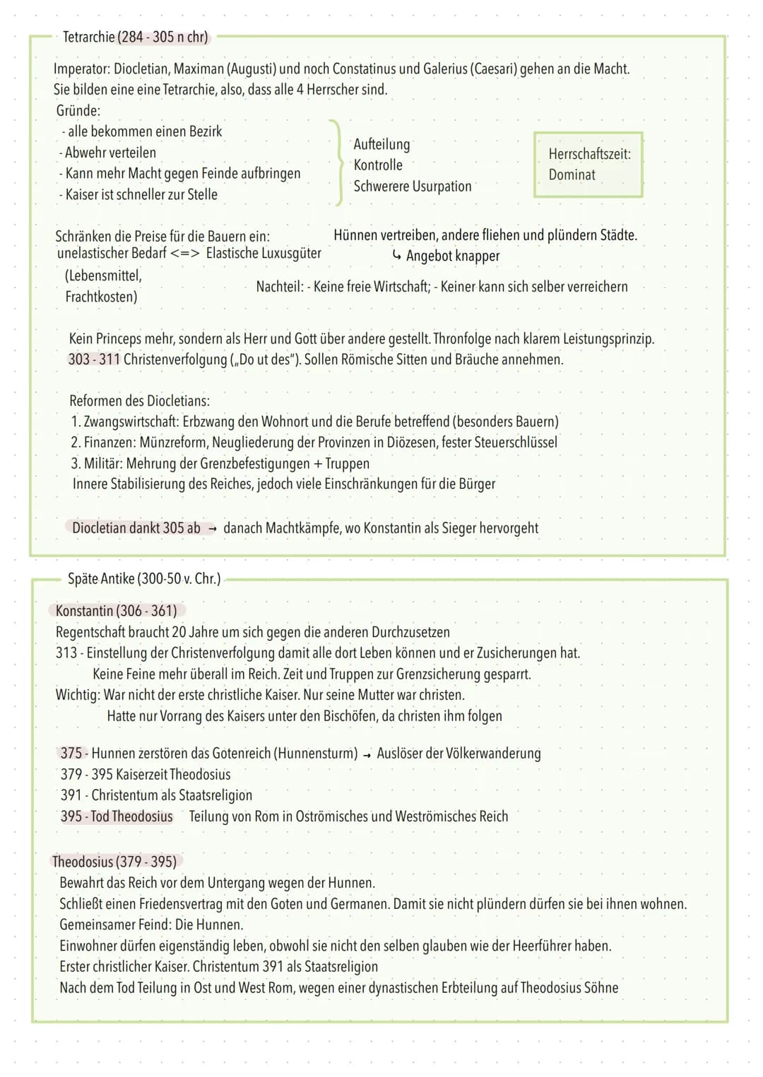 -Römische Staatsformen.
Themen
Röm. Verfassung
Triumvirat
Augustus
Prinzipat
Tetrarchie
Diocletian
Untergang Rom
Untergang röm. Republik
1 J