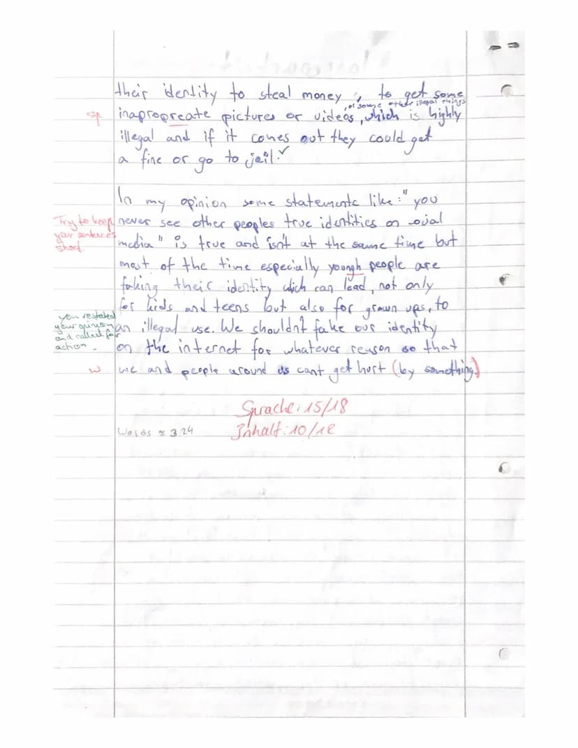 Englisch 10b-
-Klassenarbeit Nr. 1
1 How I met my twin sister
Name:
Sophie
LM Listen to Zoe talking about how she met someone
who looked exa