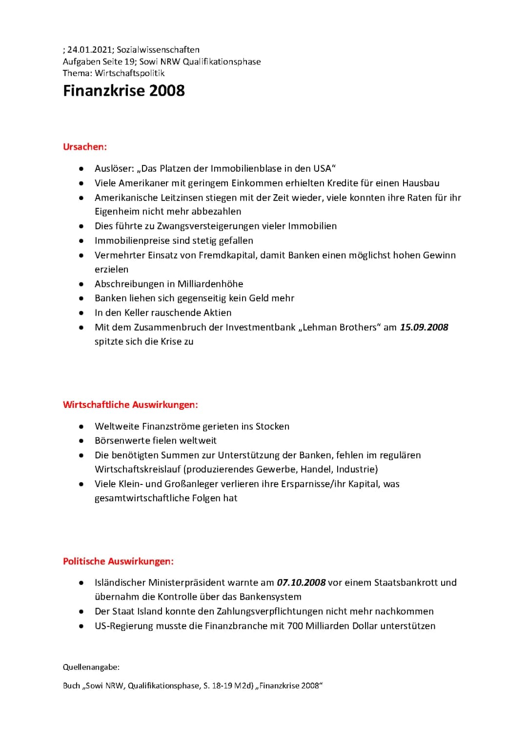 Finanzkrise 2008