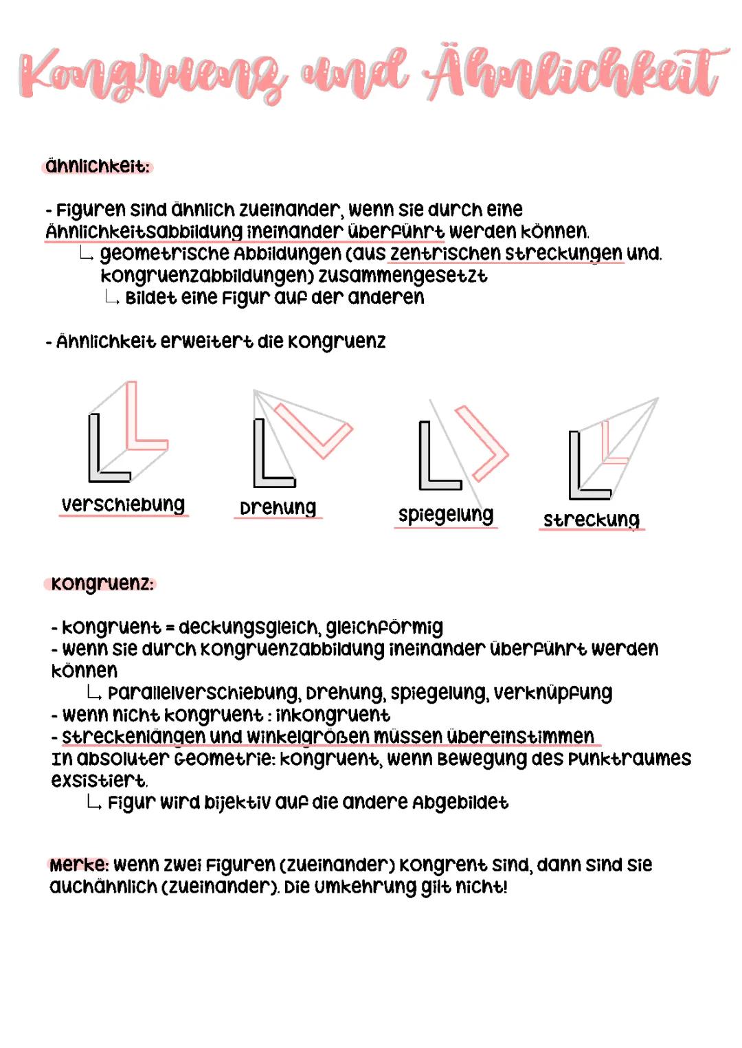 Kongruenz und Ähnlichkeit 