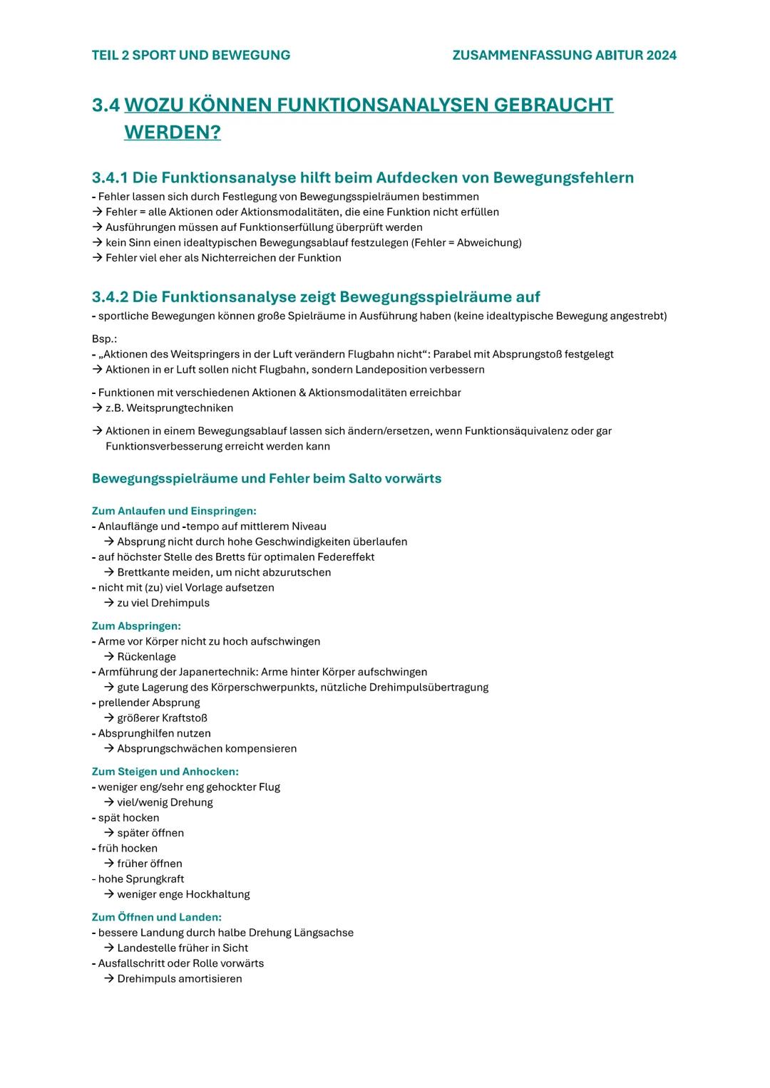 TEIL 2 SPORT UND BEWEGUNG
ZUSAMMENFASSUNG ABITUR 2024

# 3. BEWEGUNGSANALYSE UNTER FUNKTIONALER
## PERSPEKTIVE

Eine Funktionale Bewegungsan