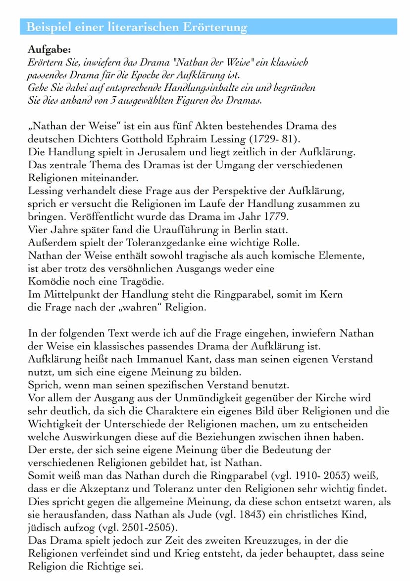 LITERARISCHE ERÖRTERUNG
Die literarische Erörterung ist eine Form der textgebundenen Erörterung.
Dabei erörtert man anhand einer Fragestellu