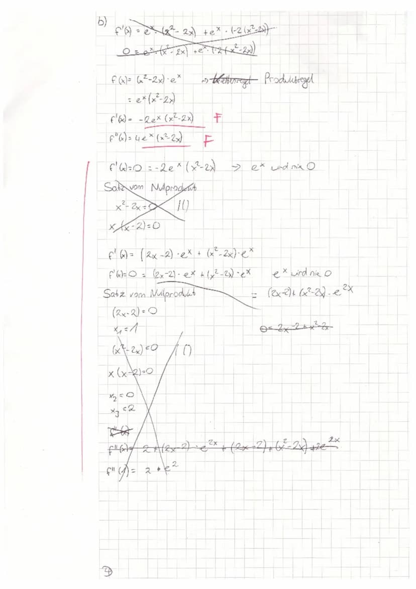TEIL A: Ohne Hilfsmittel
Aufgabe 1:
Bilde die erste Ableitung der Funktion f.
a) f(x) = 2x³ - 6x² +/=//
b) f(x)= x³ (-2x + 1)¹
Aufgabe 2:
Lö