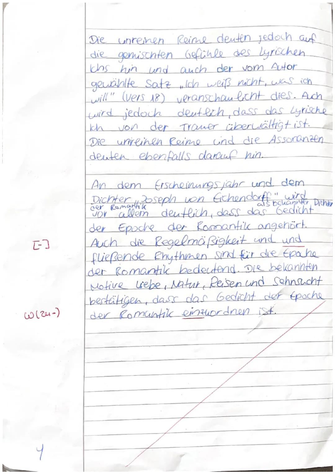 Chiara Uccello
22.04.24
3-Deutschklausur.
Das romantische Gedicht „Das zerbrochene
་་
Ringlein" von Joseph von Eichendorff aus dem
1815 them