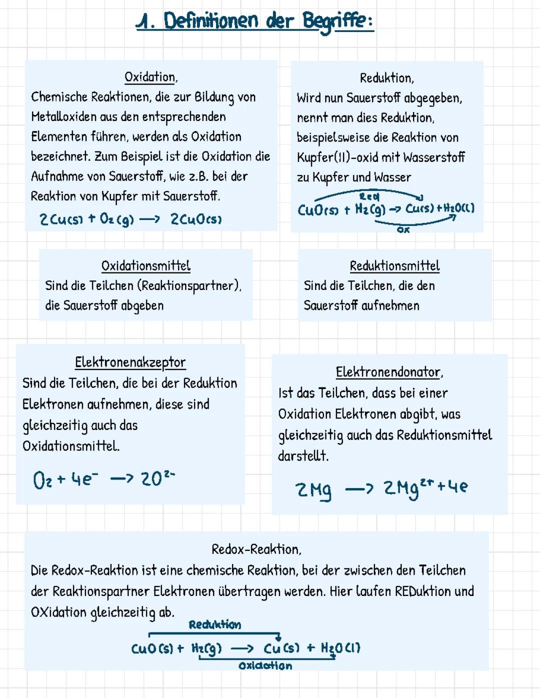 Oxidationszahlen bestimmen / Redox Reaktion