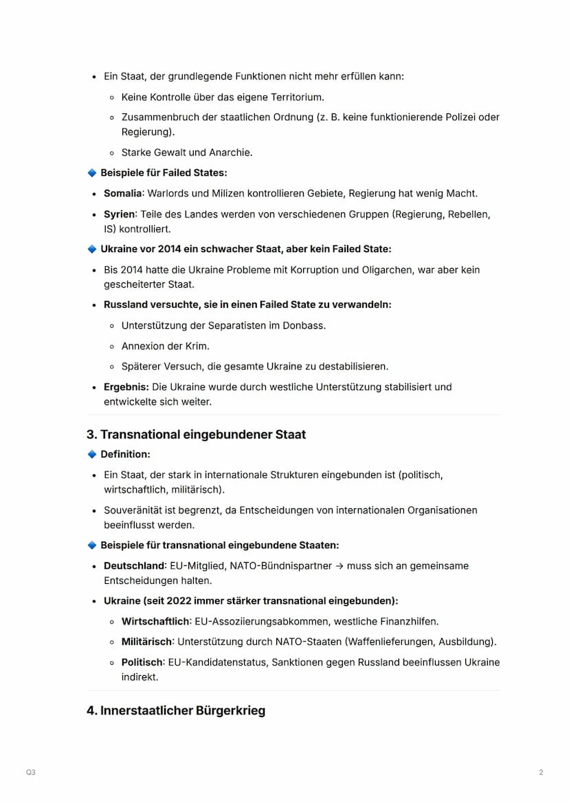 Q3
Q3.1 Internationale Konflikte und Konfliktbearbeitung in einer differenzierten Staatenwelt
▼Analyse eines aktuellen, exemplarischen Konfl