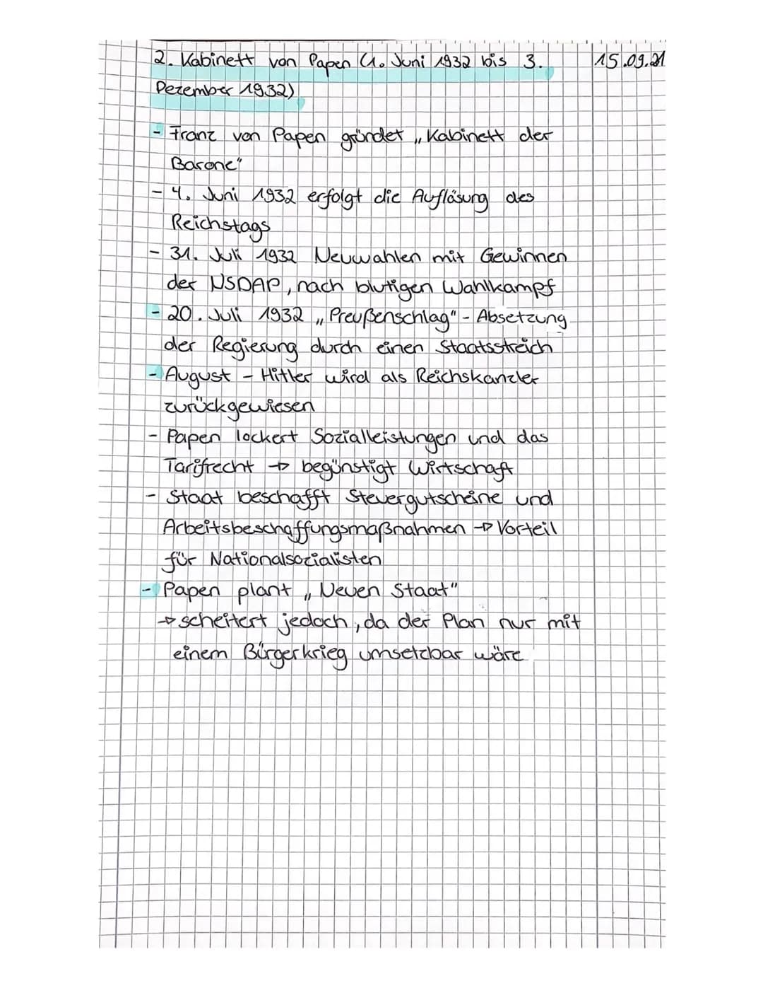 2. Kabinett von Papen (1. Juni 1932 bis 3.
Pezember 1932)
Franz von Papen gründet, Kabinett der
Barone"
4. Juni 1932 erfolgt die Auflösung d